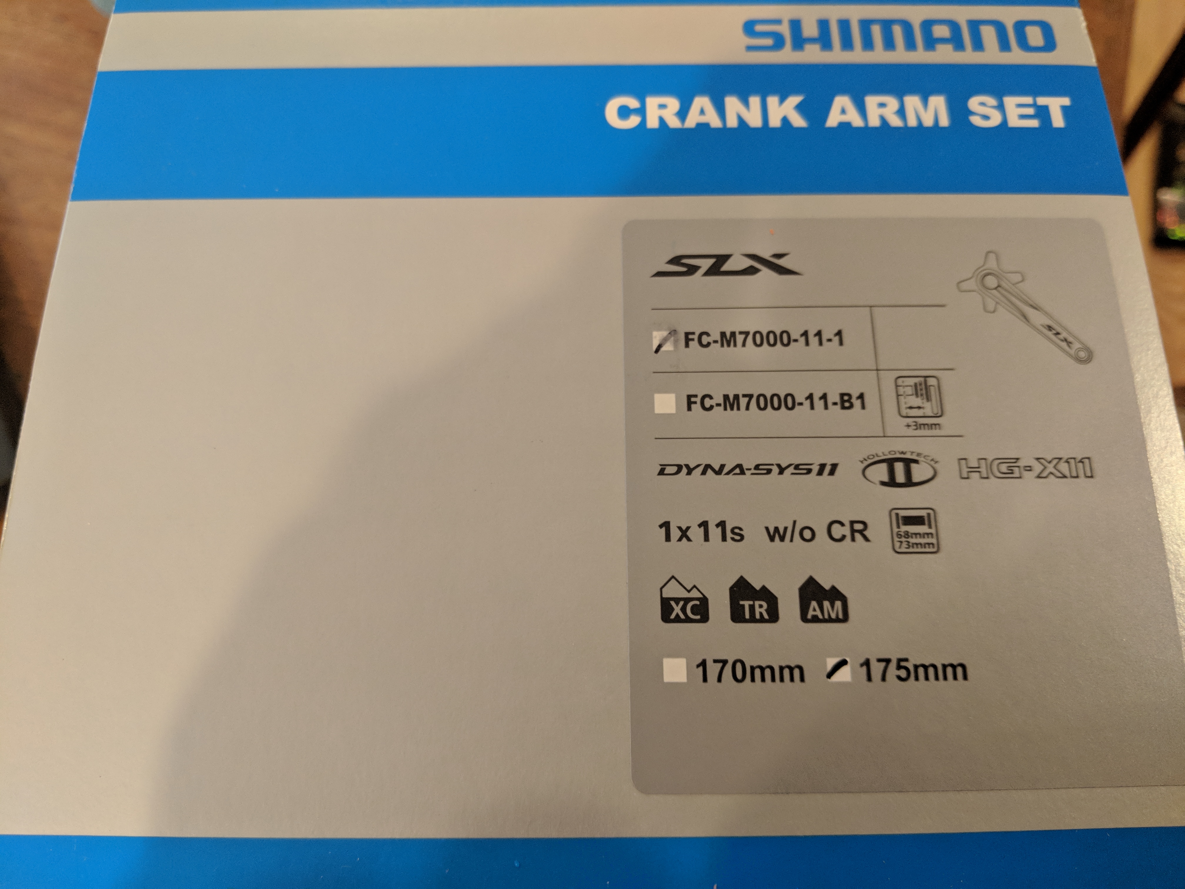 Shimano M7000 signle crankset box